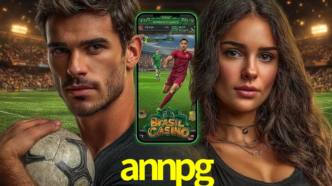 Homem segurando uma bola de futebol e uma mulher ao lado de um smartphone exibindo o jogo de apostas esportivas da annpg. Faça seu palpite no cassino online.